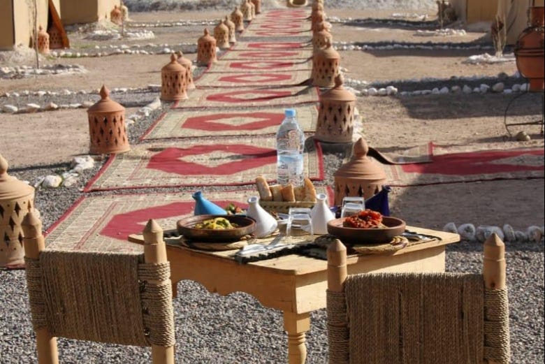 Enjoy a traditional breakfast in the desert